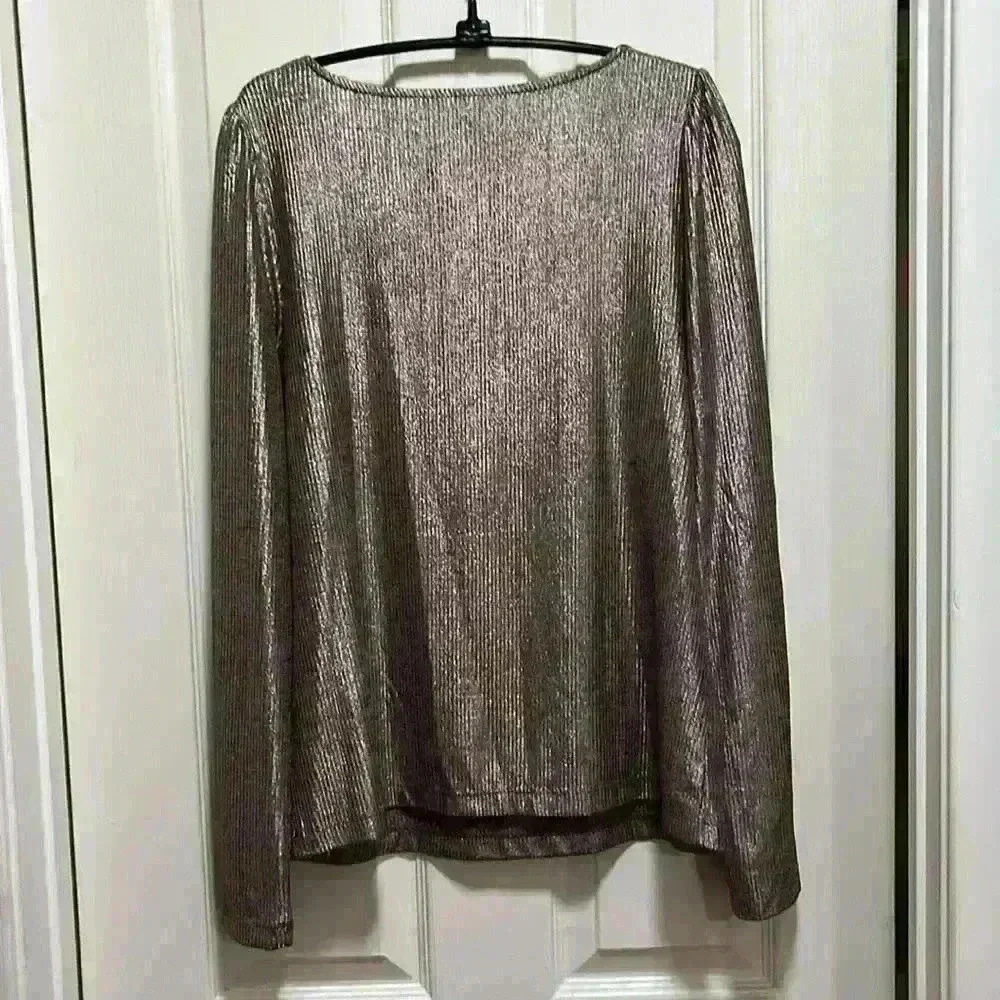 Anthropologie Scoop Neck Long Sleeve Top Women’s Large - Picture 2 of 11